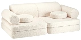 Kremowa sofa dla dzieci z materiału bouclé 132 cm Settee – Wigiwama