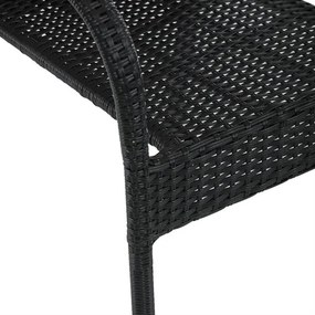 Autronic Krzesło ogrodowe, metal, polyratan,czarne, A ZC-S2113 BK