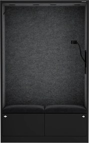 Szafa akustyczna do biura i szkoły Sally MentalBox, 115 x 40 x 185 cm, czarny/ciemnoszary