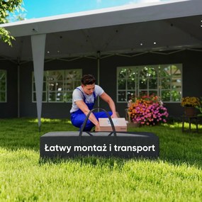 Outsunny Pawilon 3x6m wodoodporny składany z 4 ścianami, okna, UV, torba, czarny | Aosom PL
