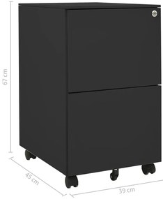 Biurowy mobilny kontenerek antracyt F7-N37