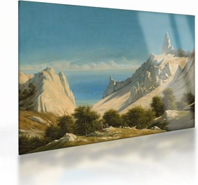 Obraz na szkle - Georg Emil Libert, View of Sommerspiret, the Cliffs of Møn, reprodukcje (70x50 cm)