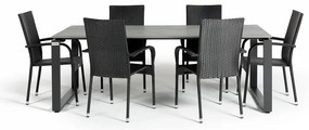 Szary zestaw mebli ogrodowych z 6 krzesłami Le Bonom Paris Strong