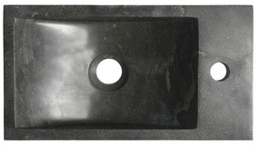 Czarna kamienna umywalka 40x22 cm Blok – Sapho