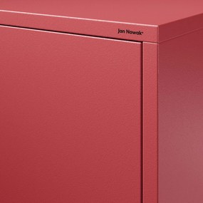 Szafa na ubrania metalowa czerwona FLAVIO, 800 x 1850 x 450 mm