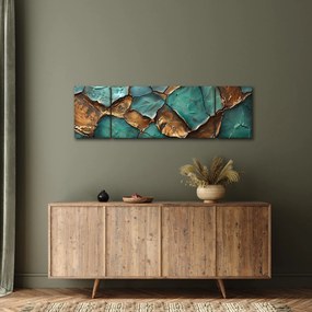 Obraz - Zielono-złoty obraz (170x50 cm)