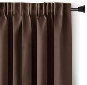 AmeliaHome Zasłona Oxford Pleat ciemnobrązowy, 140 x 245 cm