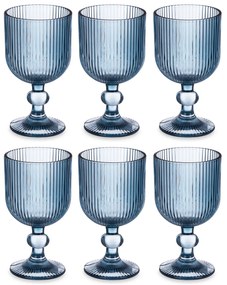 Zestaw kieliszków do wina LINES z ryflowanego szkła, 6 sztuk, 260 ml