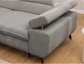 Jasnoszary narożnik z tkaniny szenilowej (lewostronny/w kształcie litery L) Marbeya – Ropez