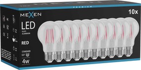 Mexen Vintis 10x żarówka filament LED E27, A60, 4W, 55 lm, red - L150-E27-04XX-45x10