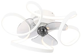 Biały Wentylator sufitowy z lampą 55 cm z LED z możliwością ściemniania i pilotem - MandyDesignerski Oswietlenie wewnetrzne
