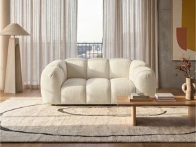 Sofa designerska MALI 2-osobowa, obita tkaniną Puente 06 w kolorze jasnoszarym – model Cloud Design 200 cm – luksusowa sofa z wyściółką HR