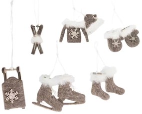 Zestaw świątecznych zawieszek dekoracyjnych CHRISTMAS SYMBOLS 6 sztuk - różne kolory