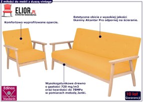 Tapicerowany zestaw wypoczynkowy Edris 2X - Żółty