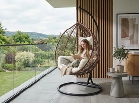 Brązowe wiszące krzesło KOKON