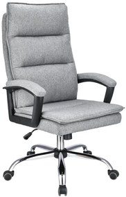 Jasnoszary fotel obrotowy tapicerowany T9-E33