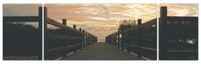 Obraz drewnianego pomostu nad jeziorem (170x50 cm)