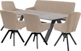 Doppler NOVA PARIS LIKA-TEX® ogrodowy zestaw wypoczynkowy 4+1+1 mocca