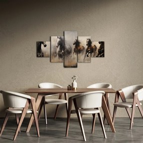 Obraz - Obraz olejny przedstawiający konie (125x70 cm)