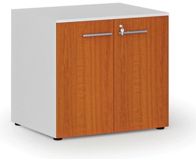 Szafa biurowa z drzwiami PRIMO WHITE, 800 x 640 x 735 mm, biały/wiśnia
