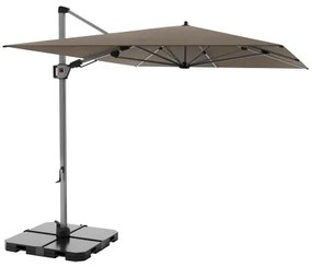 KNIRPS 320 x 320 cm - luksusowy wahadłowy parasol ogrodowy z drążkiem bocznym : Kolor parasola Knirps - Brązowy