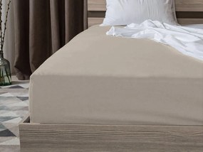 PrzytulneMieszkanie.pl Bawełniane prześcieradło z gumką STANDARD 90 x 200 cm piaskowe