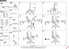 Czarny fotel biurowy z ekoskóry Mario Halmar