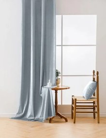 Zasłona zaciemniająca VELVET szaro-niebieska 140x250 cm (2 szt.), taśma marszczona