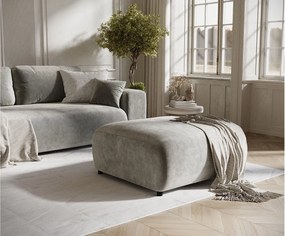 Puf w tkaninie welwetowej Zanzibar - 88x88 cm - szary