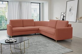 Narożnik LAREN nowoczesna sofa z funkcją spania pojemnik na pościel lewa strona CASTEL 55 251x251x85 cm