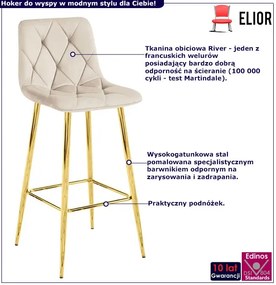 Hoker welurowy beżowy glamour G4-F89