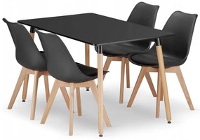 Zestaw jadalniany 1 + 4, stół ADRIA 120x80 czarny + krzesło BALI MARK czarne