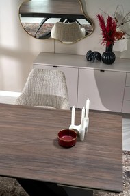 Stół Rozkładany Spiek 180-260/90/75/125 blat orzechowy nogi czarne HILARIO