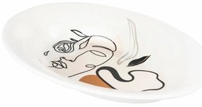 Ceramiczny talerz do serwowania VDE Tivoli 1996 Face to Grey, 48 x 33 cm