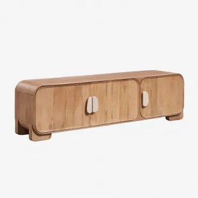 Mebel Rtv Z Drewna Mango I Naturalnego Kamienia Kivalina 180 X 45 Cm & Trawertyn - Drewno Mango - Sklum