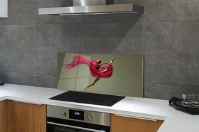 Szklany Panel Szpagat Baletowy z Różowym Tiulem