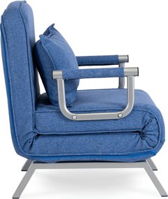 Fotel Rozkładany BART Wypoczynkowy Niebieski do Spania Leżanka Nowoczesny