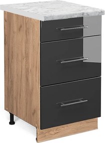 Szafka dolna do kuchni antracyt wysoki połysk 50x60x82 fame-line