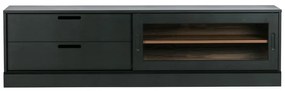 Czarna szafka pod TV z litego drewna sosnowego 180x50 cm James – WOOOD