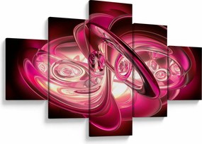 Obraz różowych fraktali (125x70 cm)