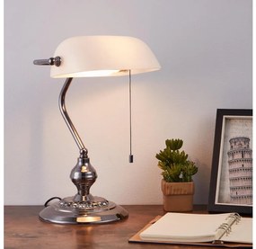 Eglo 901019 - Lampa stołowa BANKER 1xE27/60W/230V biała/chrom błyszczący