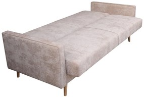 Beżowa sofa rozkładana na nóżkach S1-R94