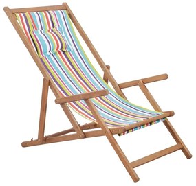 Wielokolorowy składany leżak plażowy - Kane