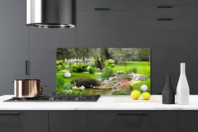 Szkło do Kuchni na Ścianę Kwitnący Ogród Marzeń