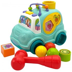 Woopie baby interaktywny samochodzik muzyczny sorter montessori niebieski