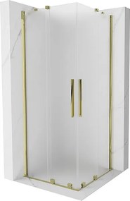 Mexen Velar Duo kabina prysznicowa rozsuwana 80 x 80 cm, szron, złota - 871-080-080-32-50