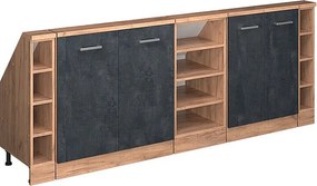 Szafka kuchenna na dach skośny czarny beton 210x46x81.6 r-line