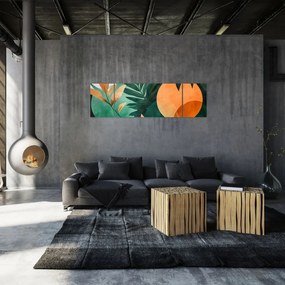 Obraz - Geometryczne motywy naturalne (170x50 cm)