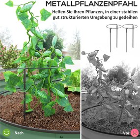 Outsunny Zestaw 2 wysokich grządek do ogrodu, zewnętrzne skrzynki na rośliny z otwartym dnem, guma ochronna, metal, 181 x 93 x 30 cm, Zielony