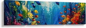 Obraz - Malowanie podwodnego świata (170x50 cm)